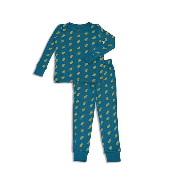 Bamboo Long Sleeve Pajama Set (Dotty Leaf Print)