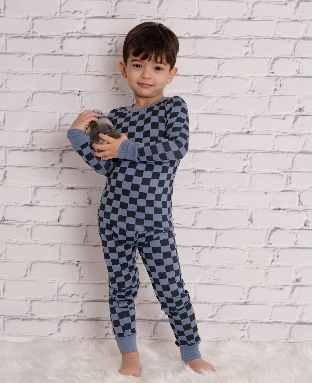 Bamboo Long Sleeve Pajama Set (Check It Out Print)