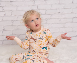 Bamboo Long Sleeve Pajama Set (Woodland Frolic Print)