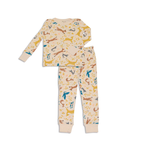 Bamboo Long Sleeve Pajama Set (Woodland Frolic Print)