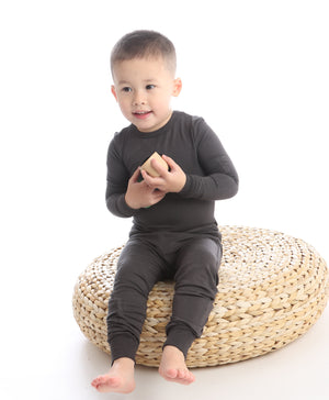 Bamboo Long Sleeve Pajama Set (Asphalt)