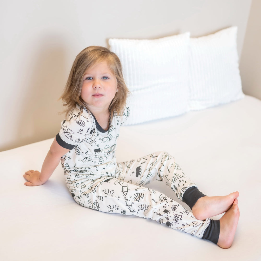 Bamboo Short Sleeve Pajama Set (Doodle Camp Print)