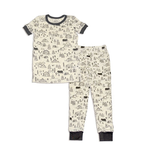 Bamboo Short Sleeve Pajama Set (Doodle Camp Print)