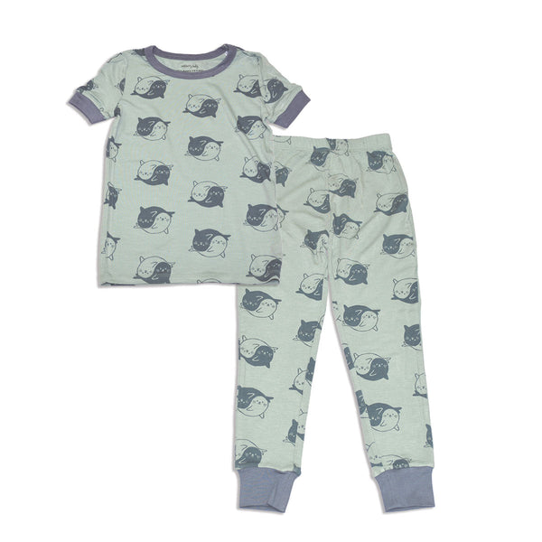 Bamboo Short Sleeve Pajama Set (Yin Yang Seals Print)