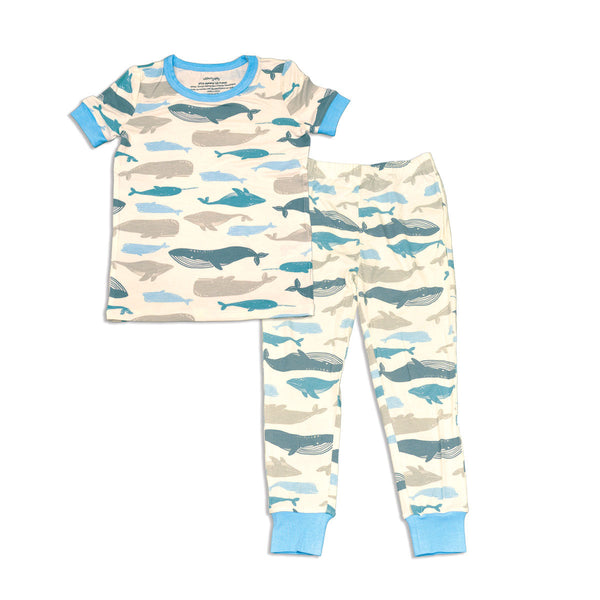 Bamboo Short Sleeve Pajama Set (Whale of a Time Print)