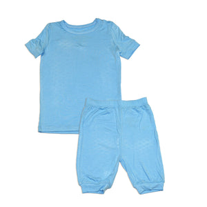 Bamboo Short Sleeve Top & Shorts Pajama Set (Bluebonnet)