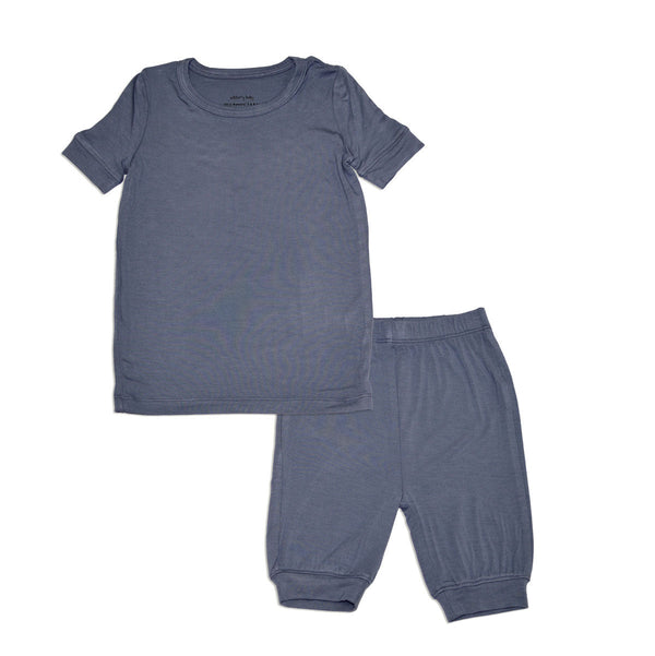 Bamboo Short Sleeve Top & Shorts Pajama Set (Flint)