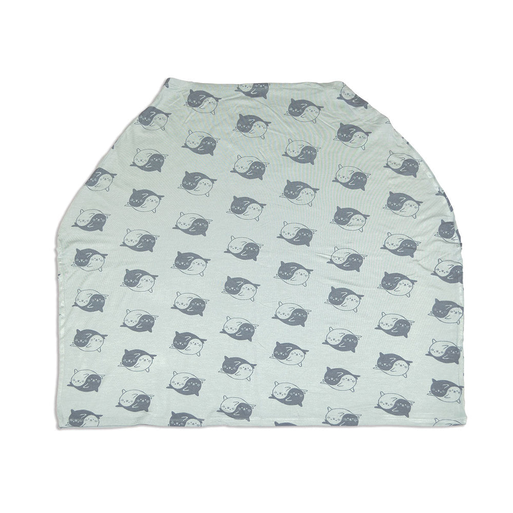 Bamboo Baby Cover & Nursing Poncho (Yin Yang Seals Print)