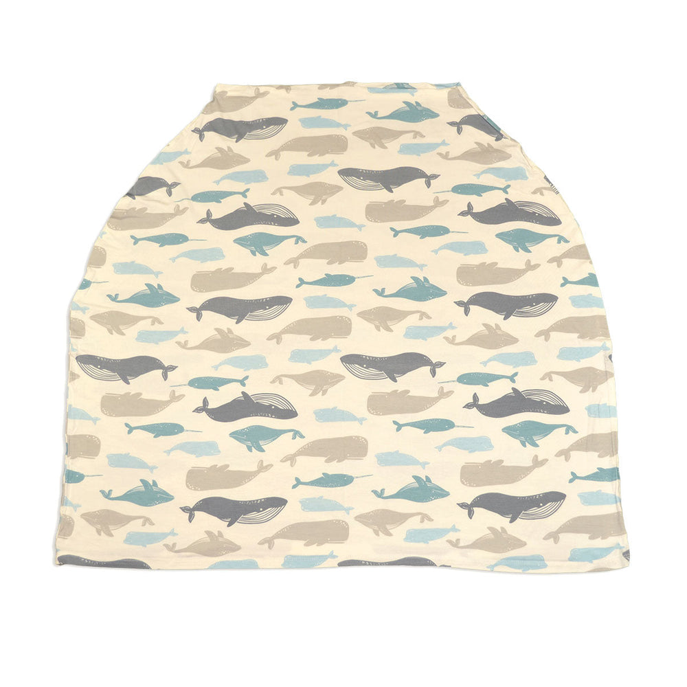 Bamboo Baby Cover & Nursing Poncho (Whale of a Time Print)