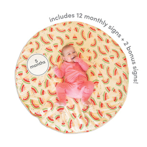 Bamboo Playmat & Monthly Sign Card Set (Watermelon Rainbow Print)