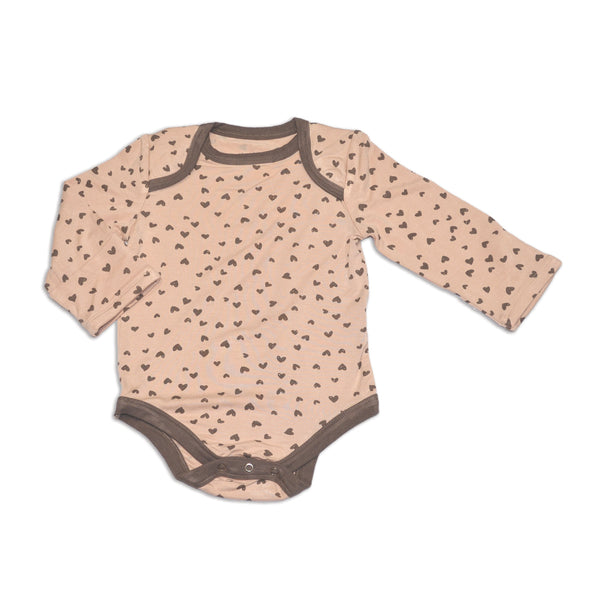 Bamboo Long Sleeve Onesie (Doodle Hearts Print)