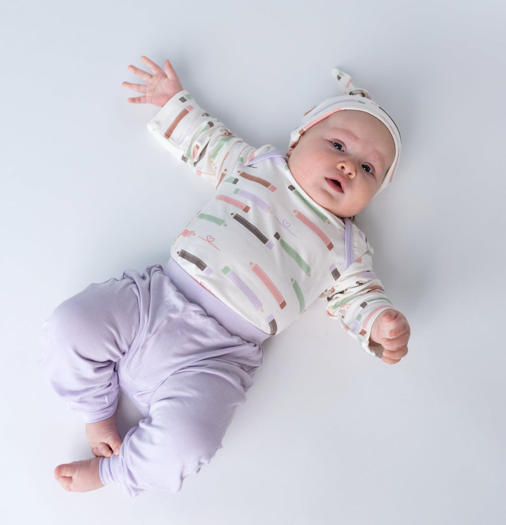 Bamboo Long Sleeve Onesie (Pretty Pencils Print)