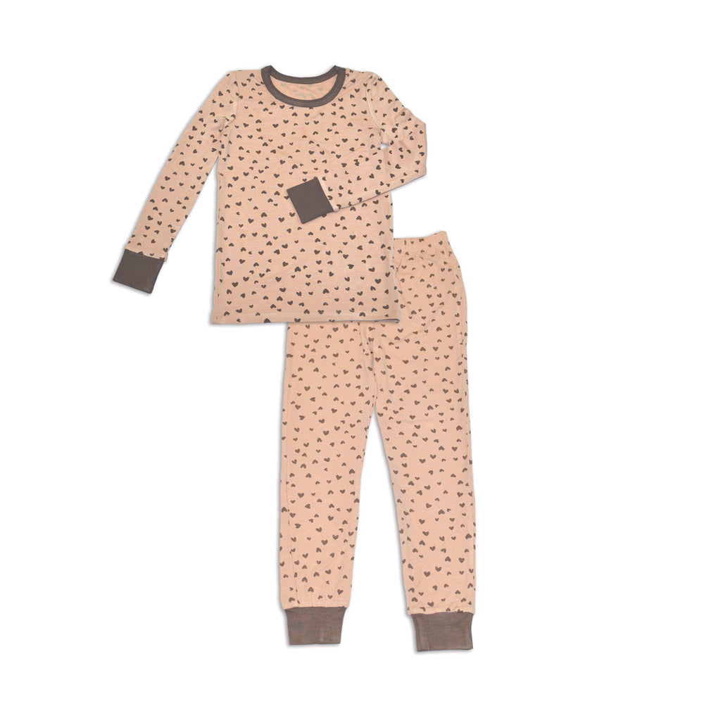 Bamboo Long Sleeve Pajama Set (Doodle Hearts Print)