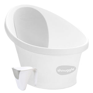 Newborn Bath Essentials Bundle | Baby Bath with Support Bump, Soft Backrest & Rinse Jug | Safe & Stylish Bathtime Set