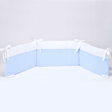 PETIT MARIN | White & Blue Cotton Bed Bumper