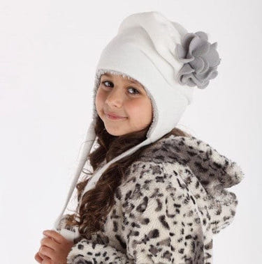 Girls winter sherpa fleece lined polar hat, perfect for keeping little ones warm and stylish in cold weather.