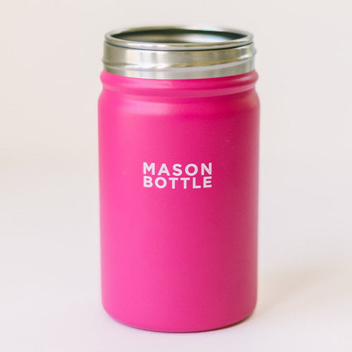 16oz stainless steel mason jar for food storage and on-the-go convenience, shown from angle 2.