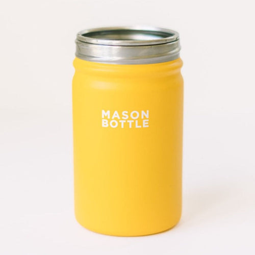 16oz stainless steel mason jar for baby food storage, perfect for on-the-go convenience. Angle 3 view.