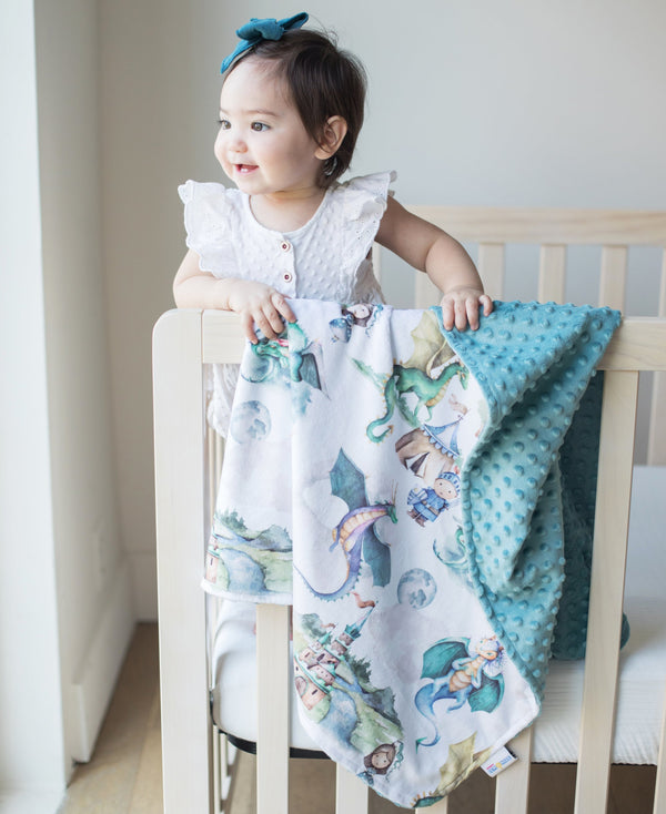 Baby & Toddler Minky Blanket - Dragons & Knights