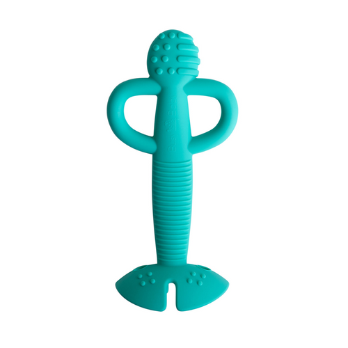 2-in-1 teether and training spoon for babies, perfect for feeding and soothing gums, shown at angle 10.