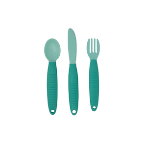 Colorful baby feeding utensils set for easy and safe mealtime.