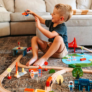 Tiny Land® Wooden Train Set for Children