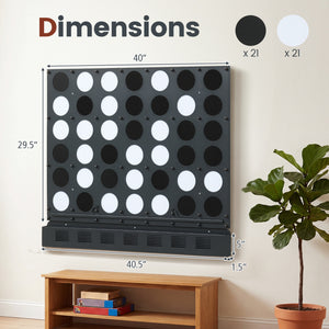 Wall-mounted Jumbo 4-in-a-Row Game with Acrylic Discs