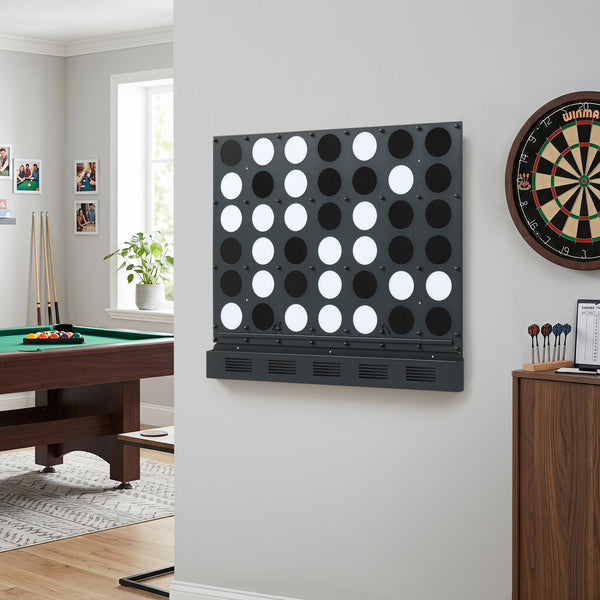 Wall-mounted Metal Connect-4 Game with Acrylic Discs