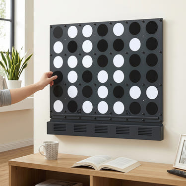 Wall-mounted Metal Connect-4 Game with Acrylic Discs