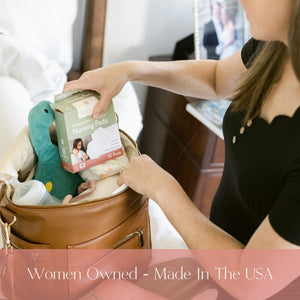 Plant-based disposable nursing pads in a stylish angle, perfect for eco-conscious breastfeeding moms.