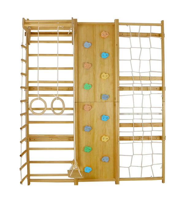 Walnut | Swedish Ladder Jungle Gym - 95" Height - Wall Mounted