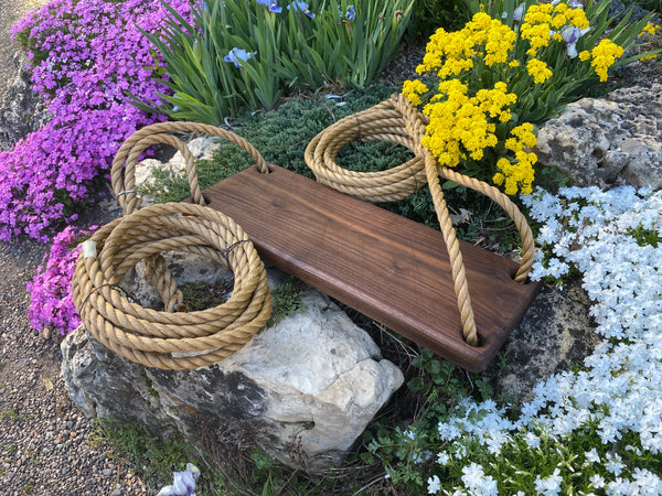 Dark Brown Stained Classic Bench Swing