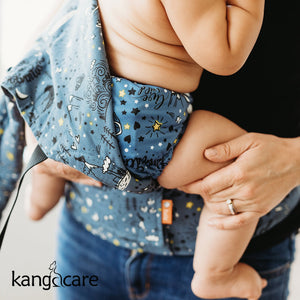 Rumparooz One Size Cloth Diaper Covers in Tula + Kanga Care design, angle 3 view, perfect for baby bedding and sleep.