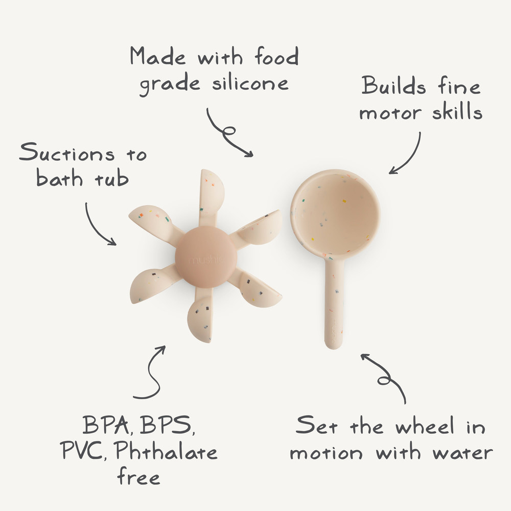 Colorful Water Wheel Bath Toy for babies, perfect for fun and engaging bath time play.