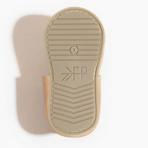 Weathered brown city baby shoe, angle 7 view, perfect for stylish little ones on the go.
