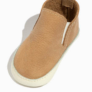 Weathered Brown Slip On Baby Shoe