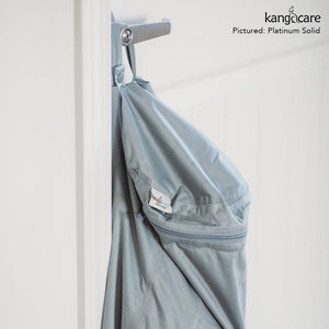 Kanga Care Wet Bag in Clover design, perfect for storing diapers and wet items, shown from angle 5.