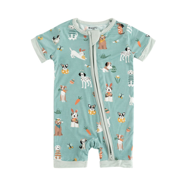 Puppy Egg Hunt (Romper) - Aquamarine