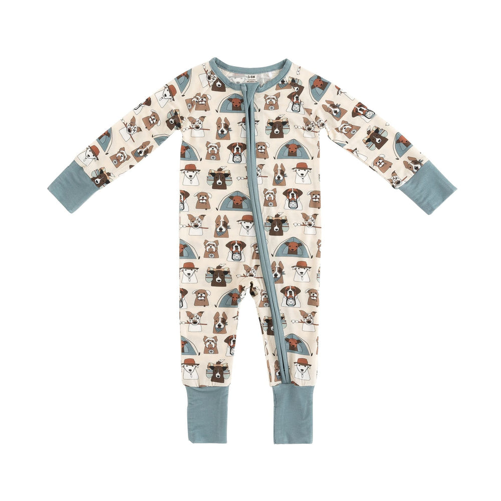 Camp Paws (Convertible Zip Footies) - Blue