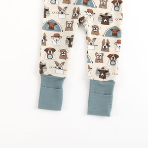 Camp Paws (Convertible Zip Footies) - Blue