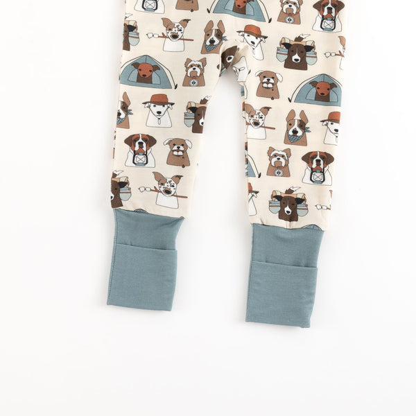 Camp Paws (Convertible Zip Footies) - Blue