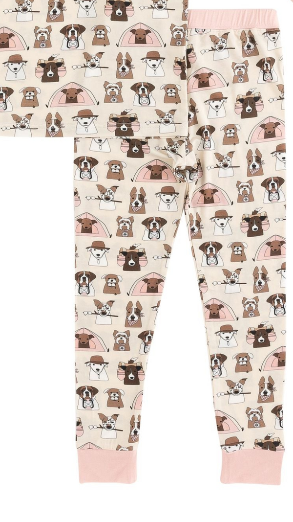 Camp Paws (Short Sleeve PJ) - Pink