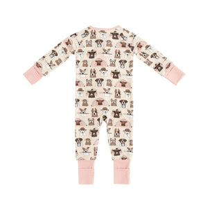 Camp Paws (Convertible Zip Footies) - Pink