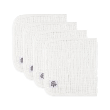 White Set - Muslin Burp Cloths (4 Pack)