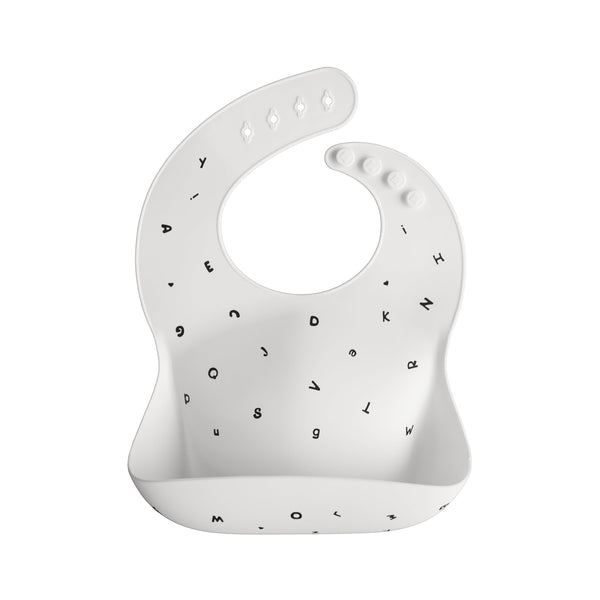 Mushie Silicone Baby Bib Adjustable Neck Strap Deep Pocket