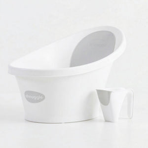 Newborn Bath Essentials Bundle | Baby Bath with Support Bump, Soft Backrest & Rinse Jug | Safe & Stylish Bathtime Set