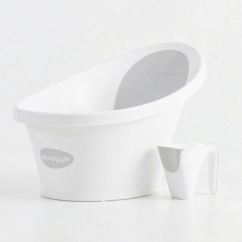 Newborn Bath Essentials Bundle | Baby Bath with Support Bump, Soft Backrest & Rinse Jug | Safe & Stylish Bathtime Set