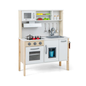 Wooden Pretend Play Kitchen Set for Toddlers - Realistic