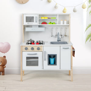 Wooden Pretend Play Kitchen Set for Toddlers - Realistic