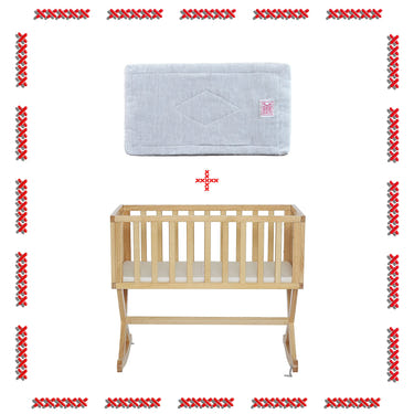 Organic Flax Cradle Mattress Pad 18x36 with Waterproof Zip Cover